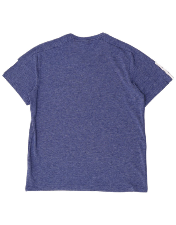 Adidas Mens T-Shirt Top Large Blue Polyester