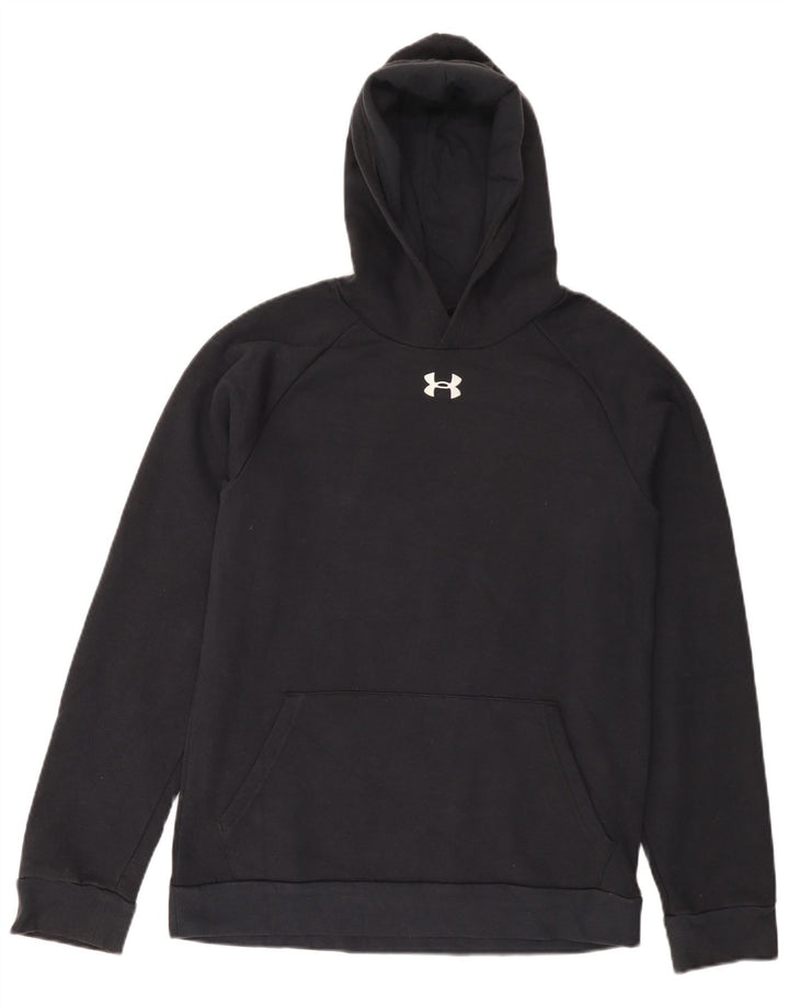UNDER ARMOUR Boys Hoodie Jumper 13-14 Years XL Black Cotton