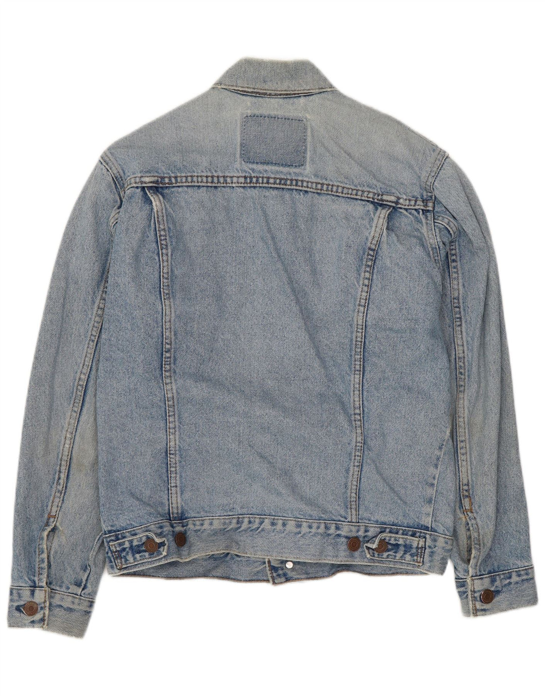 LEVI'S Womens Crop Denim Jacket UK 14 Large Blue Cotton