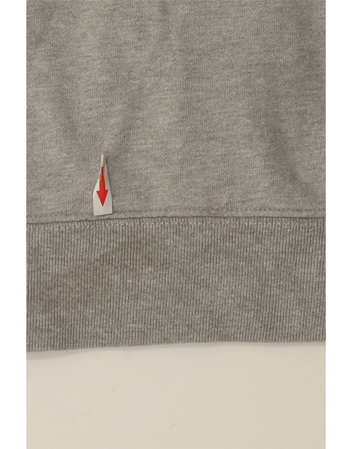 Zara Mens Hoodie Jumper Medium Grey Colourblock Cotton