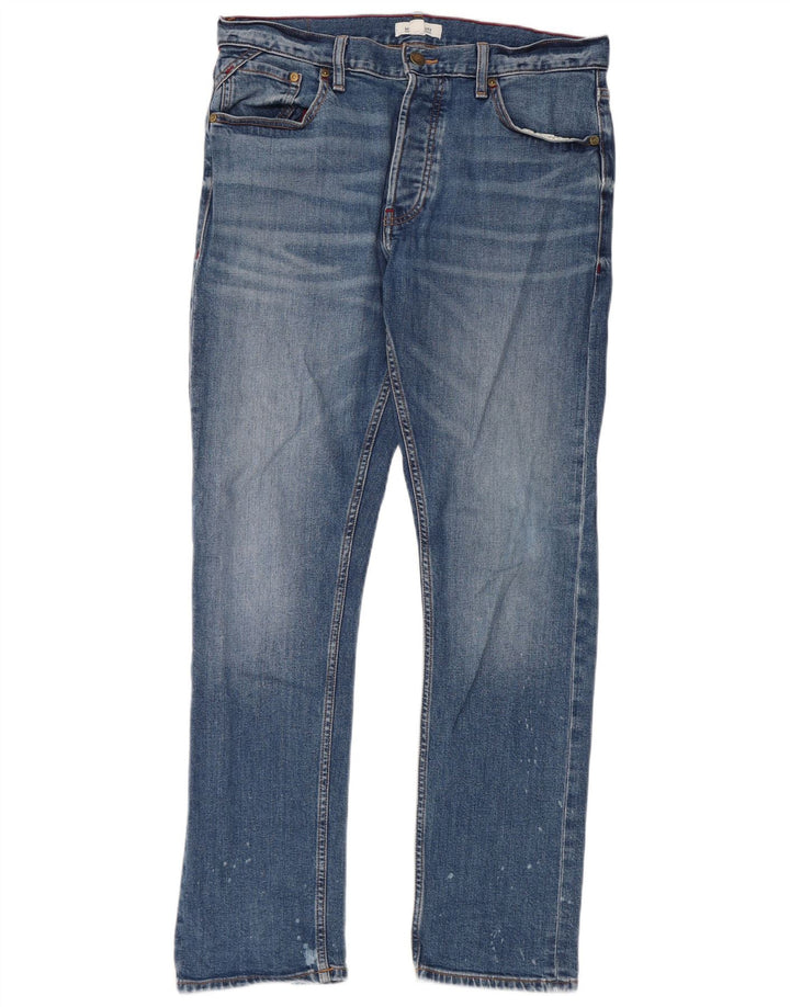 White Stuff Mens Distressed Slim Jeans W34 L31 Blue Cotton