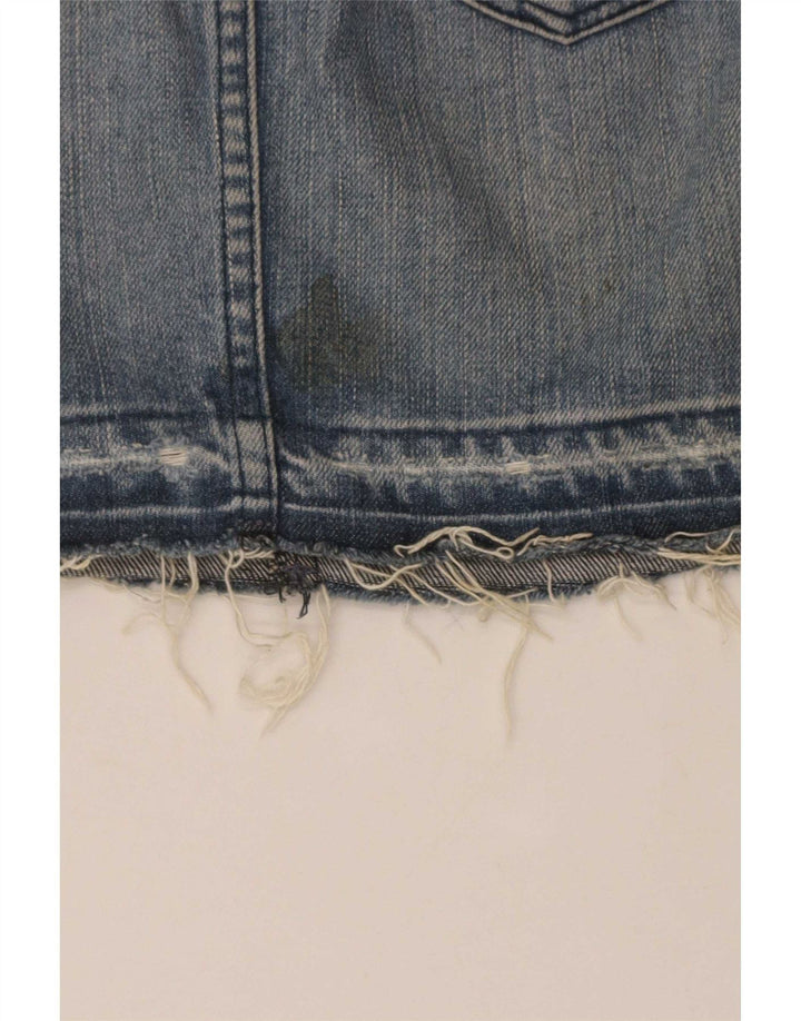 Lee Womens Distressed Denim Skirt US 7 Medium W28 Blue Cotton
