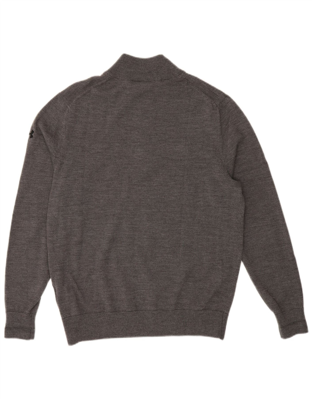 UNDER ARMOUR Mens Tall Graphic Zip Neck Jumper Sweater Medium Grey