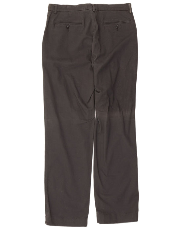 TRUSSARDI Mens Straight Chino Trousers IT 52 XL W34 L34 Black Cotton