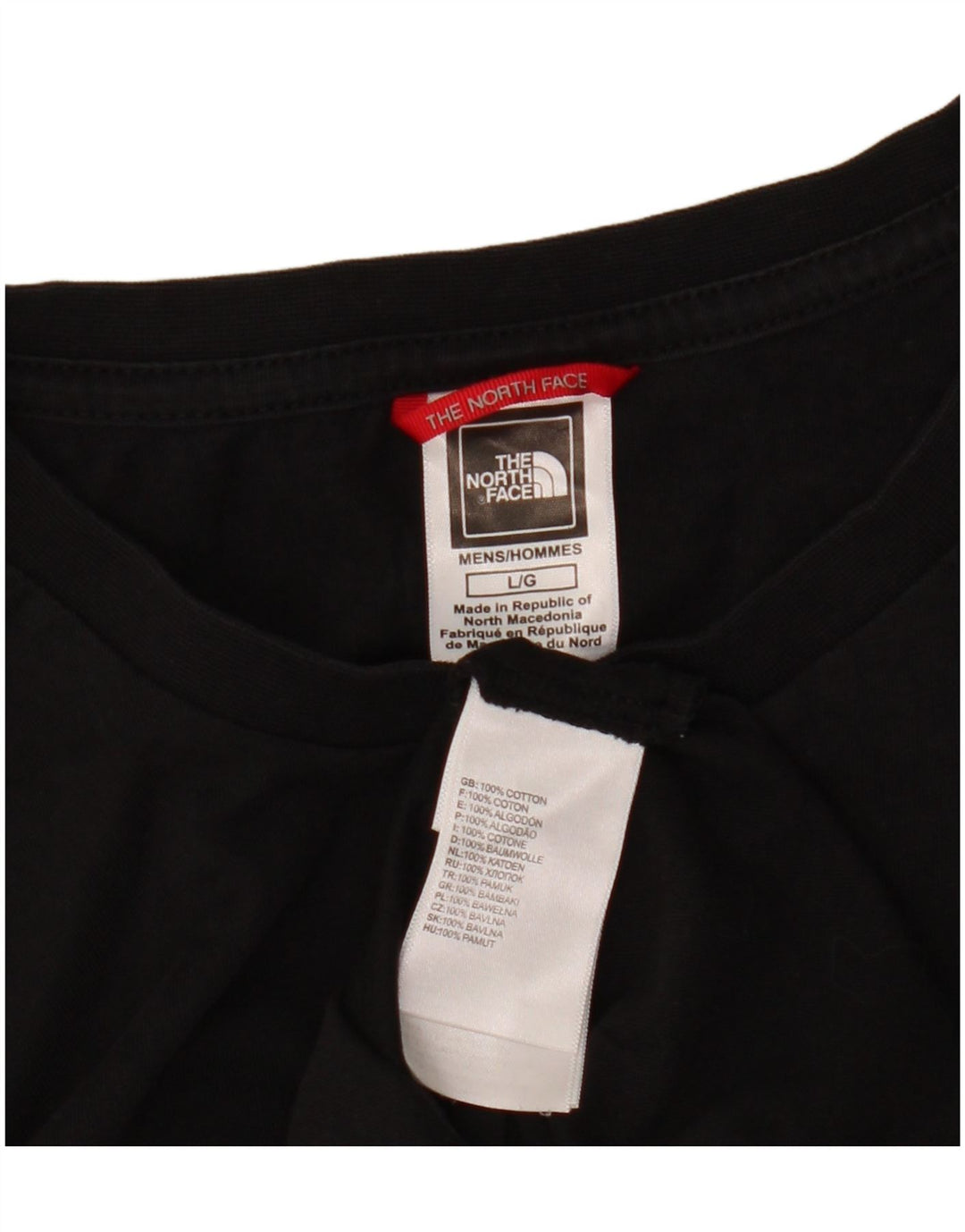 The North Face Mens Graphic Top Long Sleeve Large Black Cotton