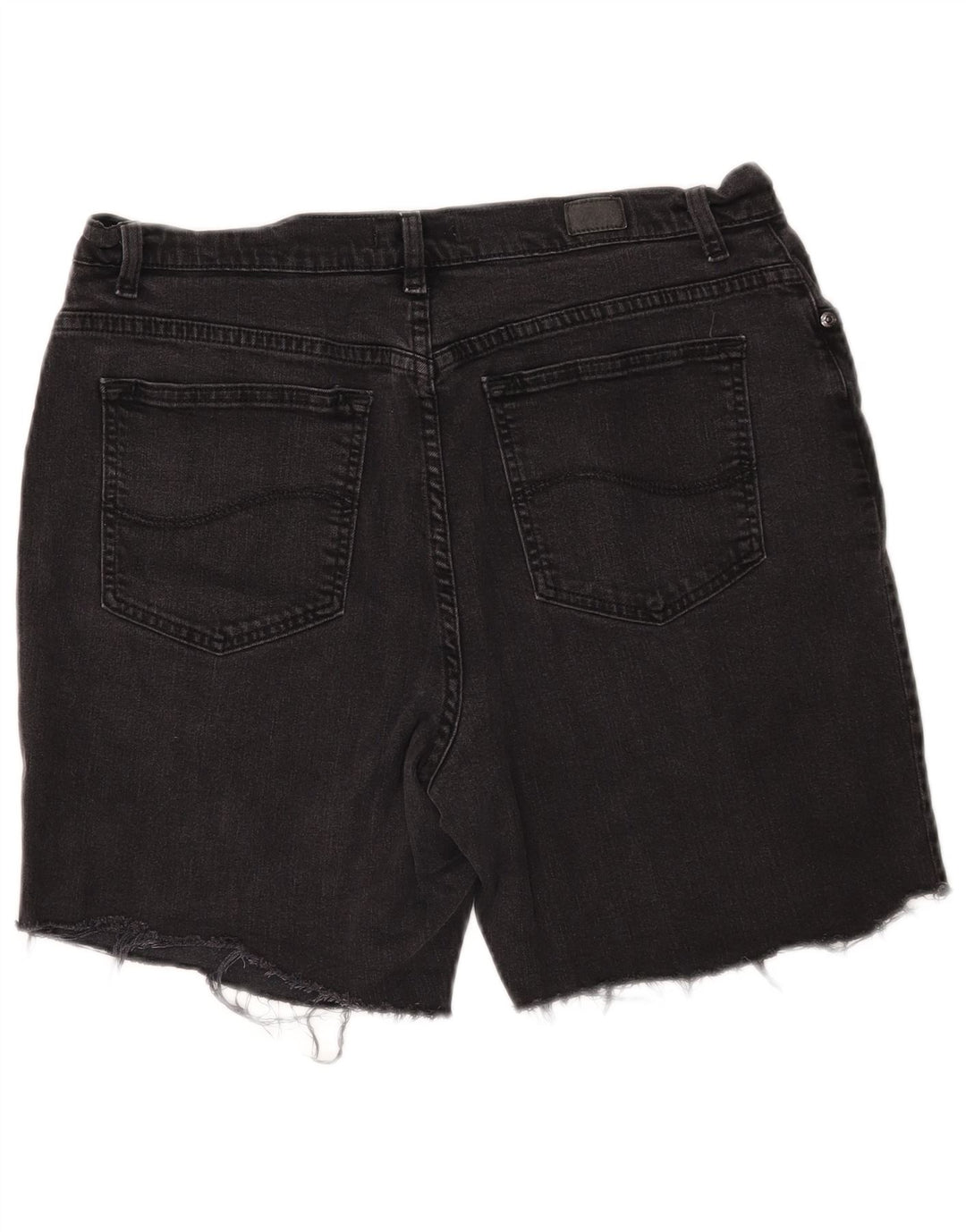 LEE Womens Relaxed Fit Denim Shorts W34 Large  Black