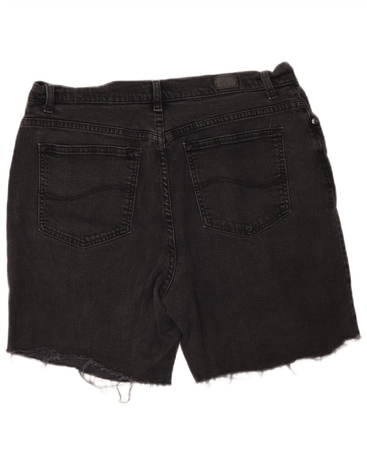 LEE Womens Relaxed Fit Denim Shorts W34 Large  Black