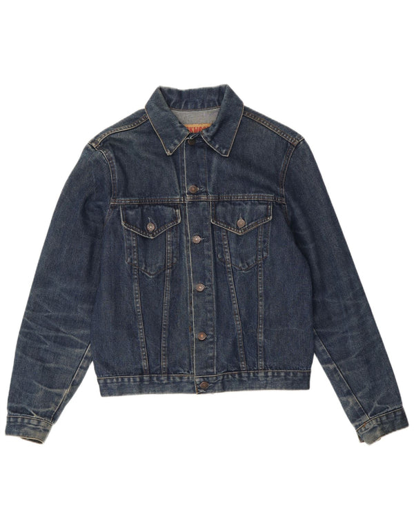 Vintage Mens Denim Jacket UK 40 Large Navy Blue