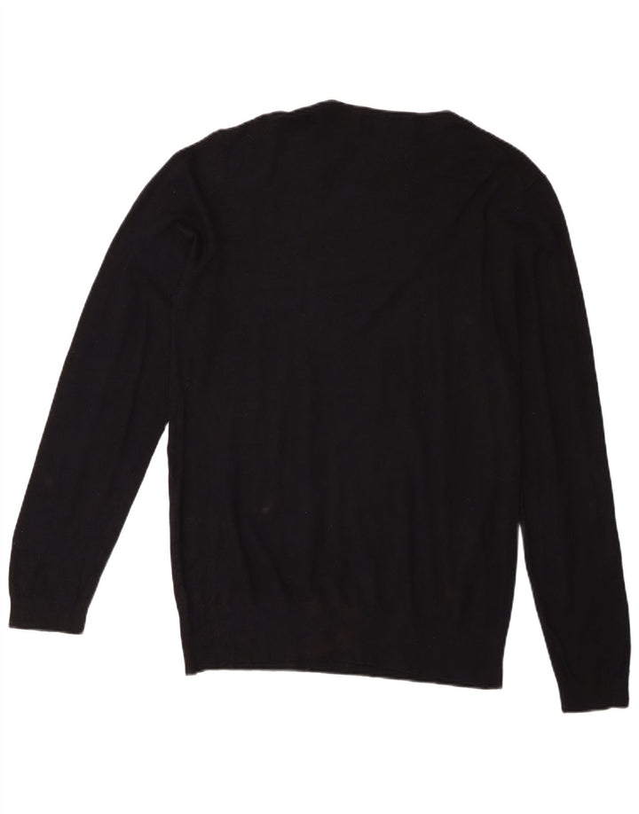 Zara Mens Crew Neck Jumper Sweater XL Black