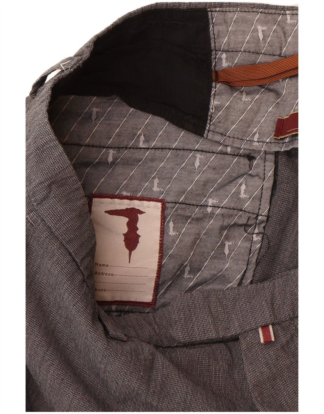 Trussardi Womens Straight Suit Trousers W33 L30 Grey Cotton