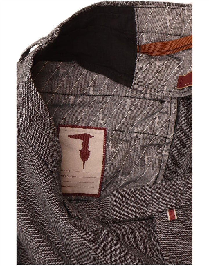 Trussardi Womens Straight Suit Trousers W33 L30 Grey Cotton