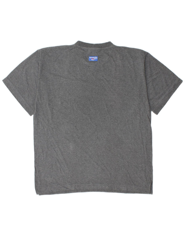 REEBOK Mens T-Shirt Top Large Grey Cotton