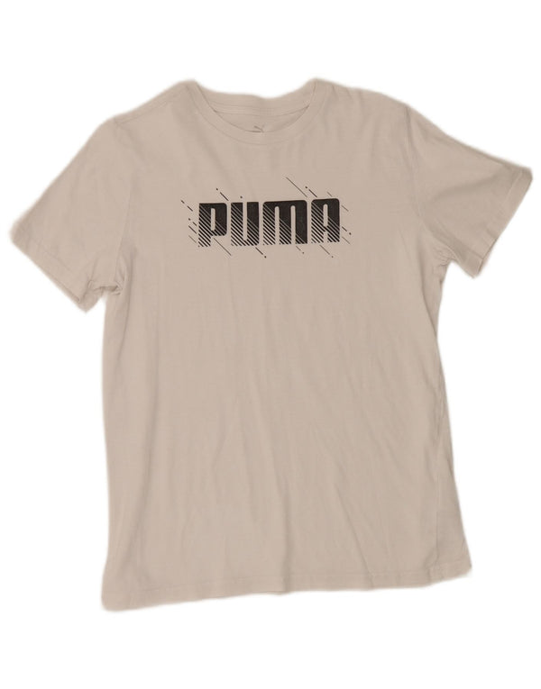 Puma Boys Graphic T-Shirt Top 15-16 Years White Cotton