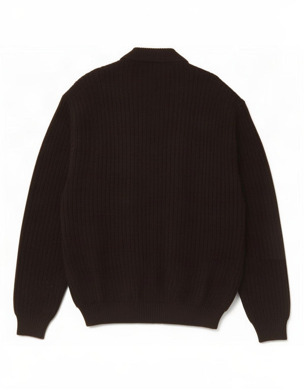 Malagrida Mens Cardigan Sweater XL Brown Wool
