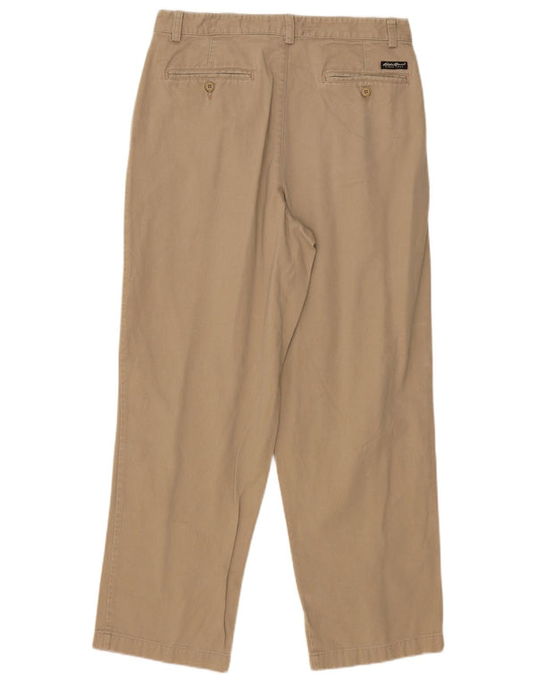 EDDIE BAUER Mens Pegged Relaxed Fit Chino Trousers W33 L30 Beige Cotton