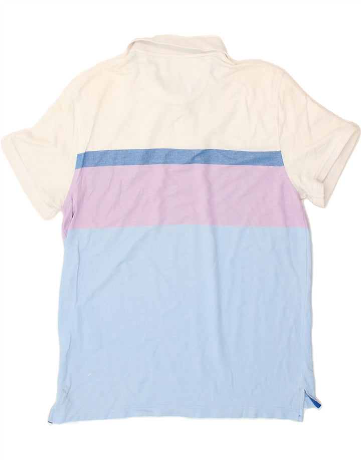 IZOD Mens Stretch Polo Shirt Large Multicoloured Colourblock Cotton Vintage Izod and Second-Hand Izod from Messina Hembry 