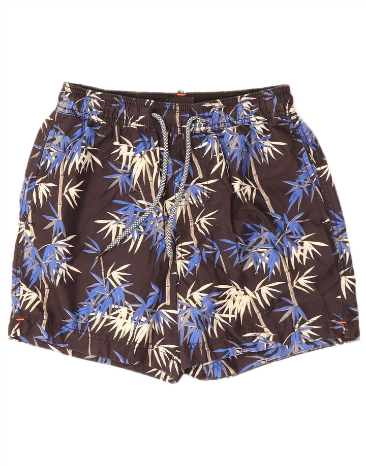 SUPERDRY Womens Swimming Shorts Small  Black Floral Polyester