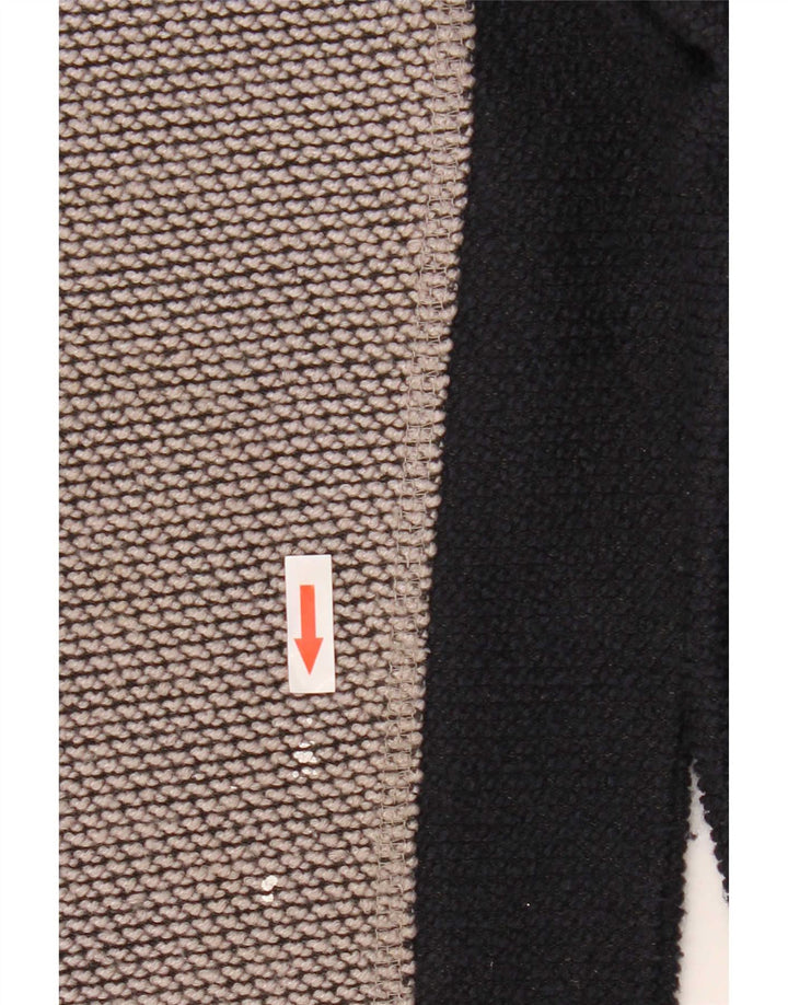 Weird Fish Mens Graphic Zip Neck Sweatshirt Jumper Medium Grey Colourblock