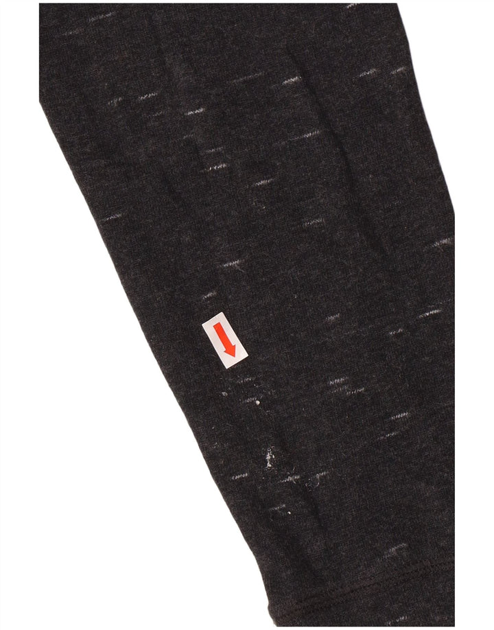 Champion Womens Oversized Hoodie Jumper UK 10 Small Grey Flecked Cotton