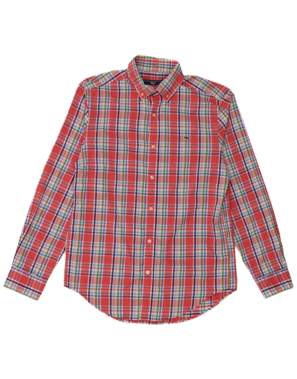 VINEYARD VINES Mens Shirt Small Red Check Nylon