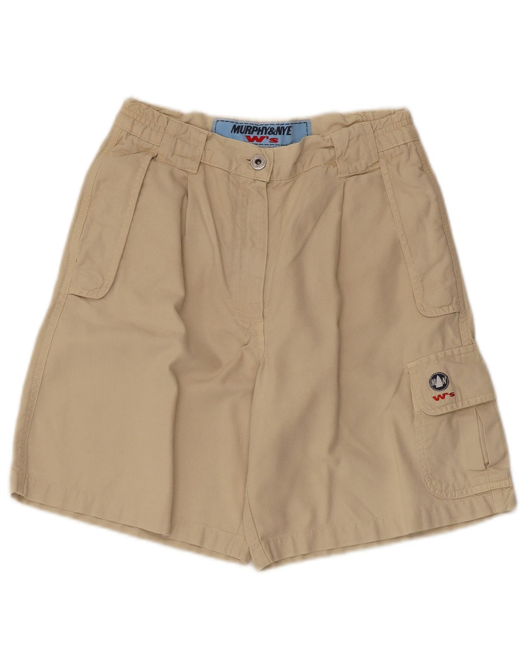 MURPHY & NYE Womens Wide Leg High Waist Cargo Shorts W28 Medium  Beige