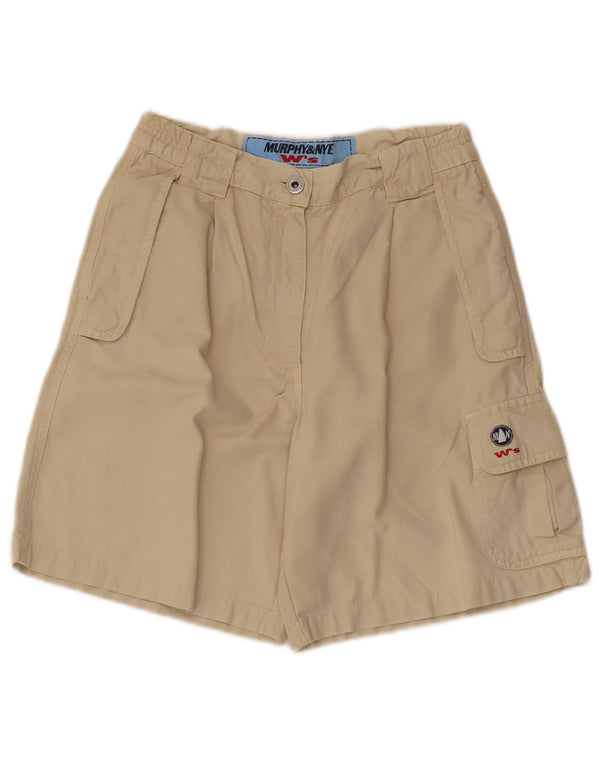 MURPHY & NYE Womens Wide Leg High Waist Cargo Shorts W28 Medium  Beige