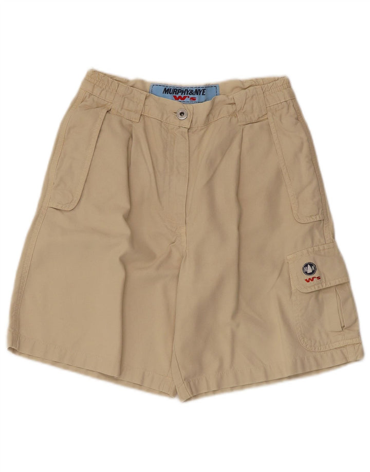 MURPHY & NYE Womens Wide Leg High Waist Cargo Shorts W28 Medium  Beige