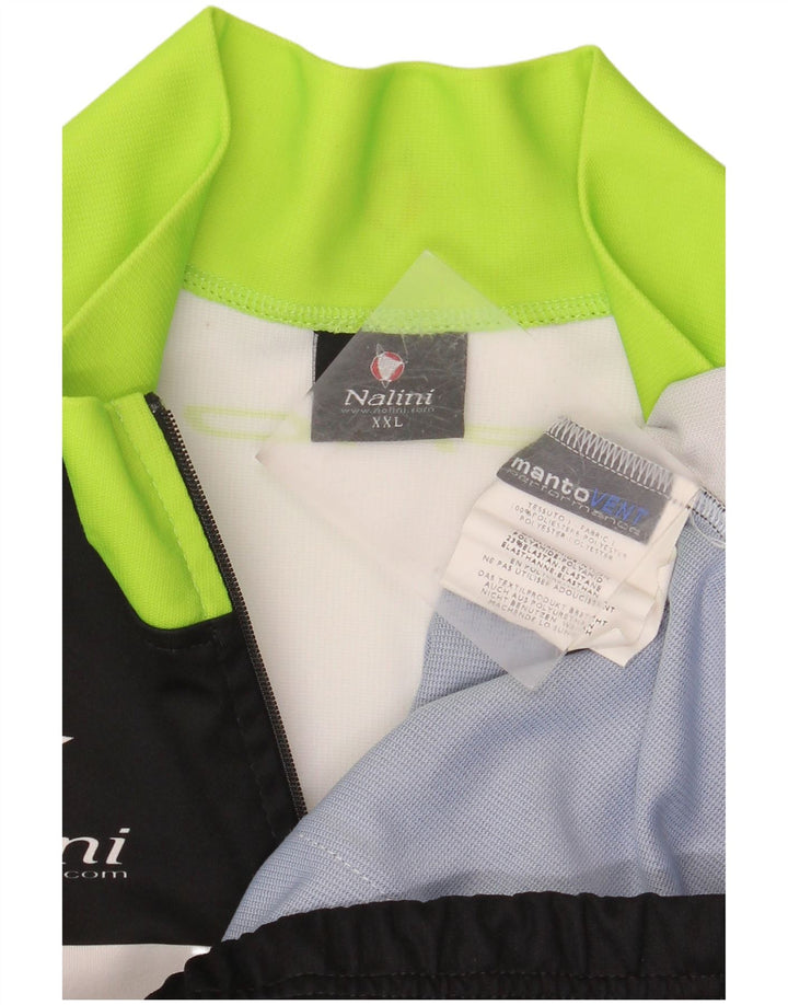 NALINI Mens Graphic Tracksuit Top Jacket 2XL Black Colourblock Polyester