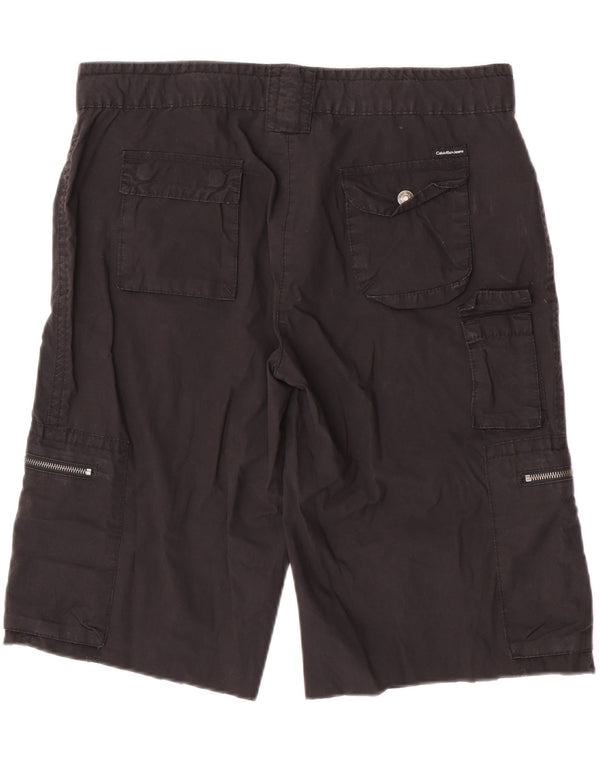 Calvin Klein Jeans Womens Cargo Shorts W32 Medium Black Cotton