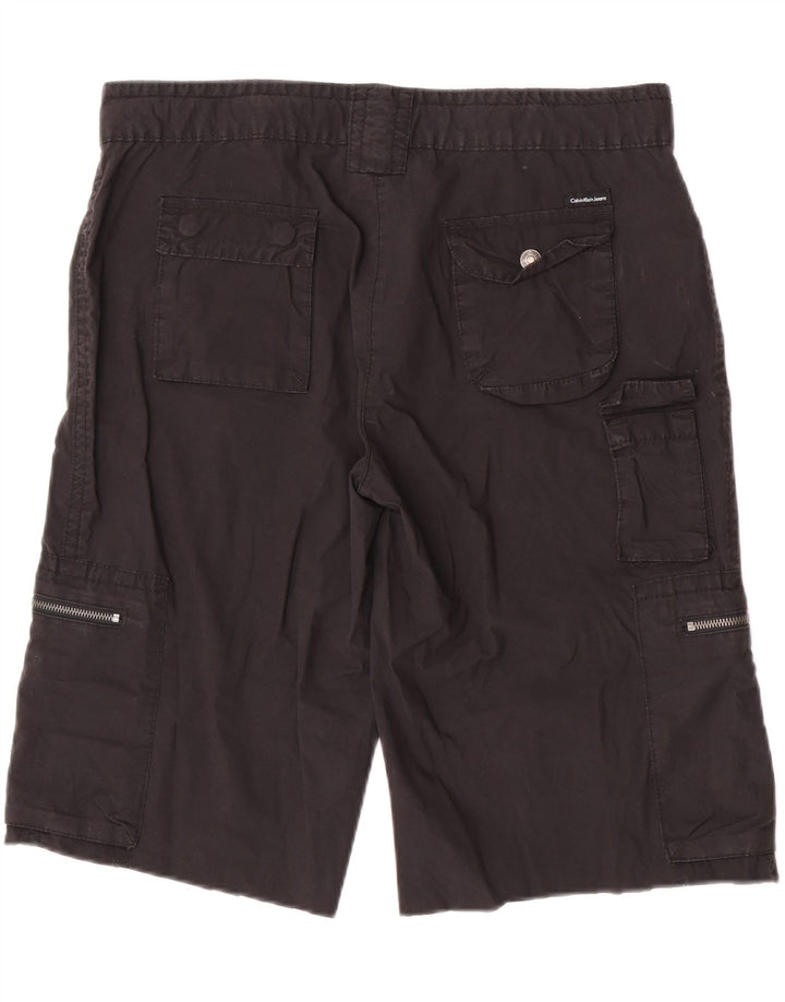Calvin Klein Jeans Womens Cargo Shorts W32 Medium Black Cotton