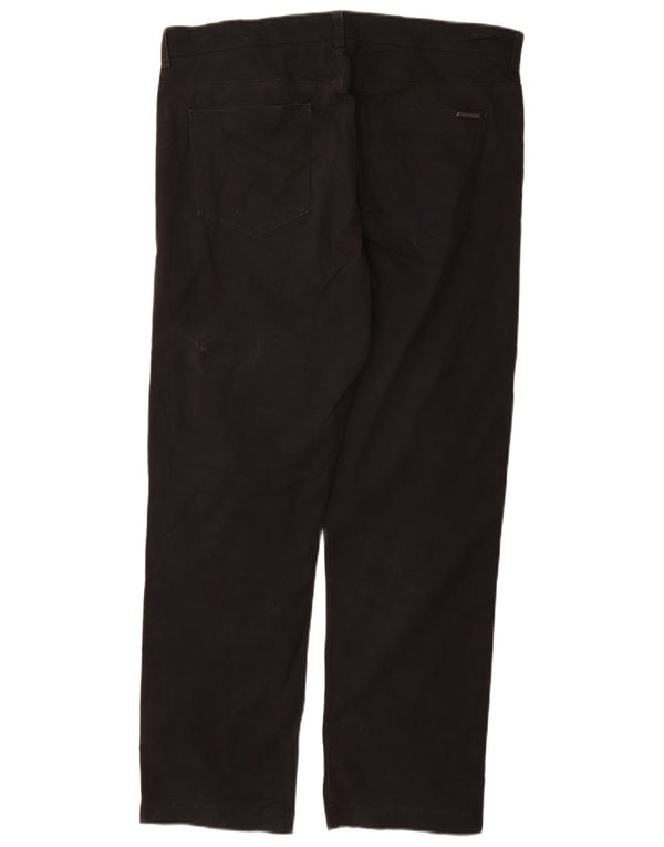 CALVIN KLEIN Mens Straight Casual Trousers W34 L30 Black Cotton