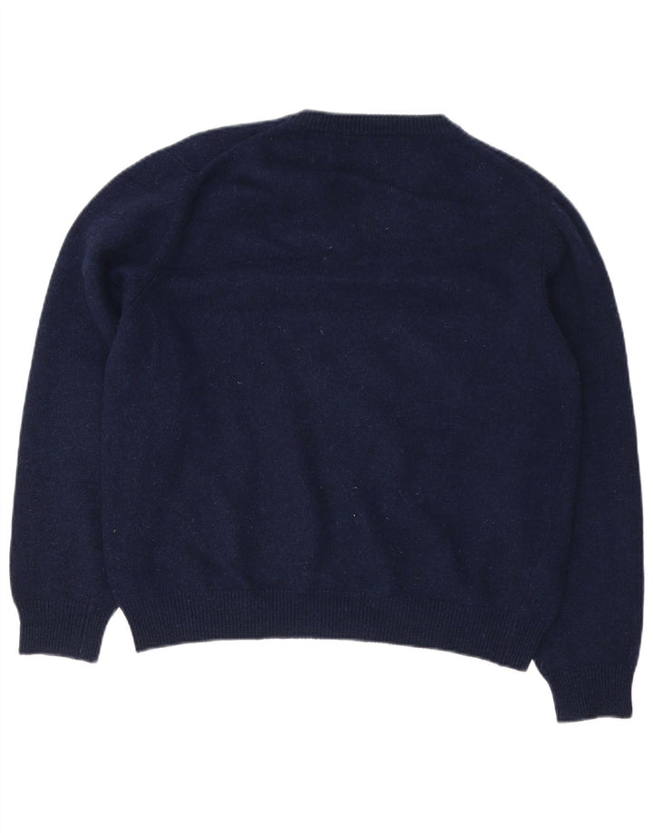 Henry Cottons Mens V-Neck Jumper Sweater Medium Navy Blue Virgin Wool