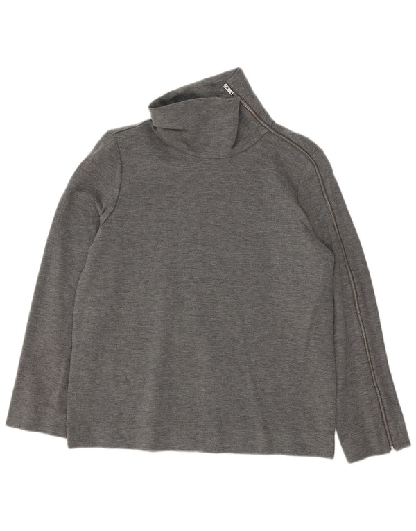 Cos Womens Oversized Top Long Sleeve EU 36 Small Grey Viscose