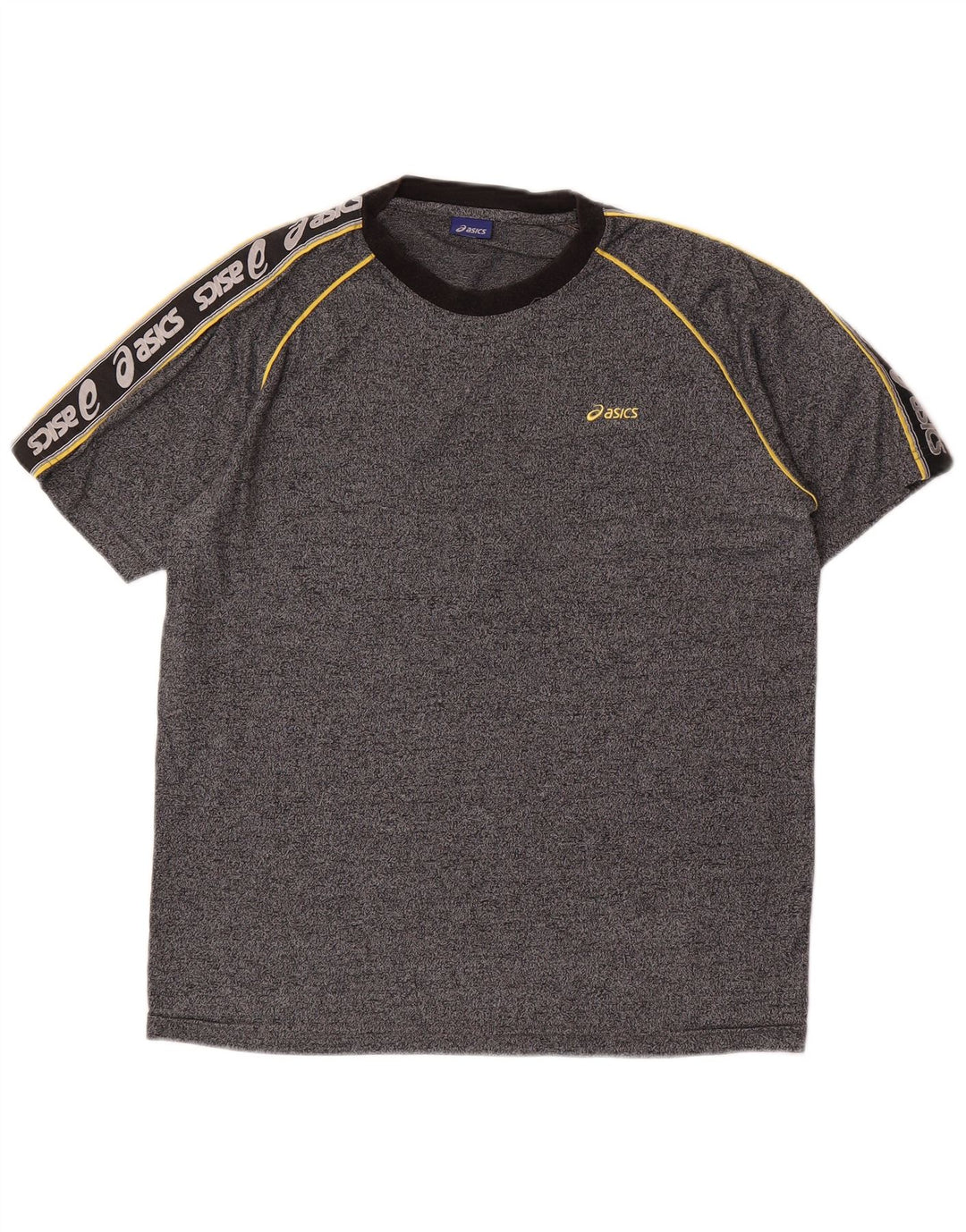 ASICS Mens Graphic T-Shirt Top Medium Grey Colourblock