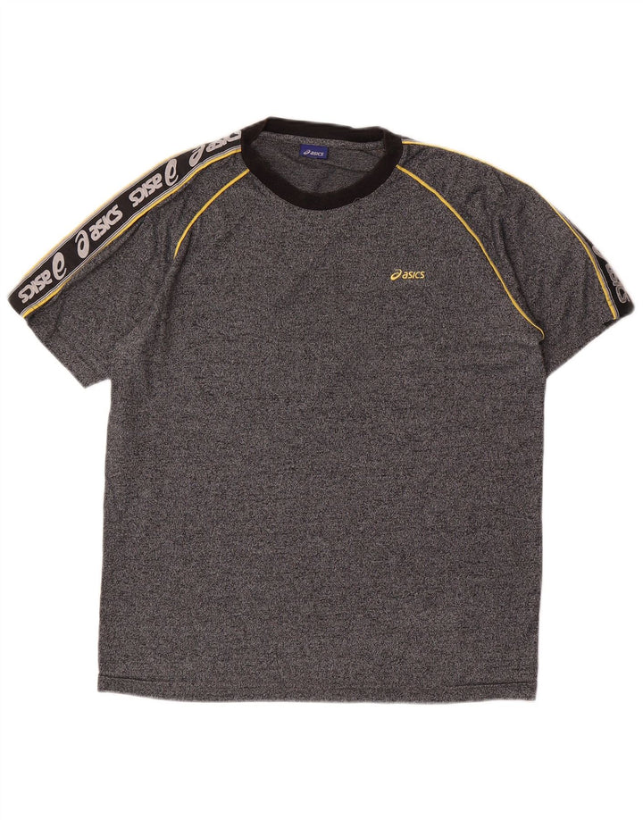 ASICS Mens Graphic T-Shirt Top Medium Grey Colourblock
