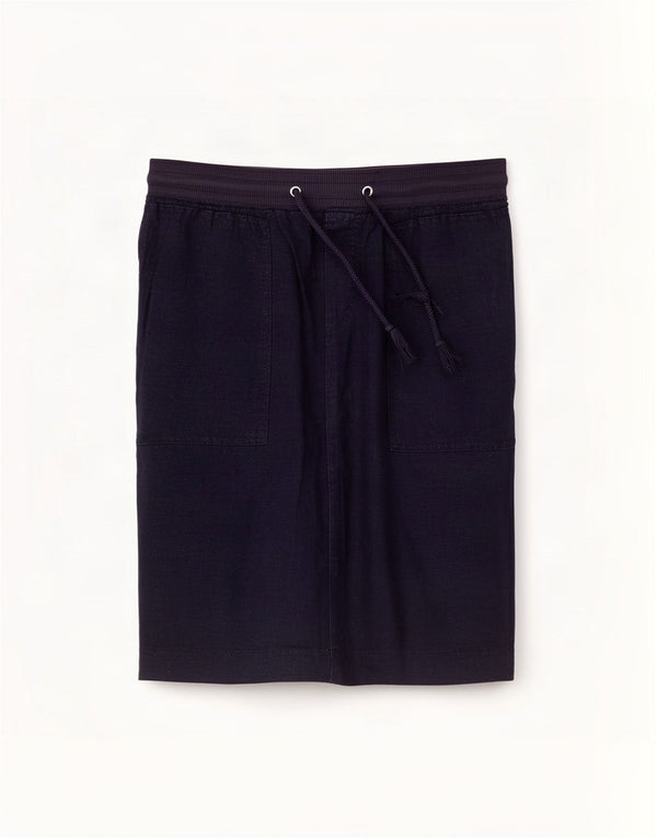 Marks & Spencer Womens Straight Skirt UK 12 Medium W31 Navy Blue Linen