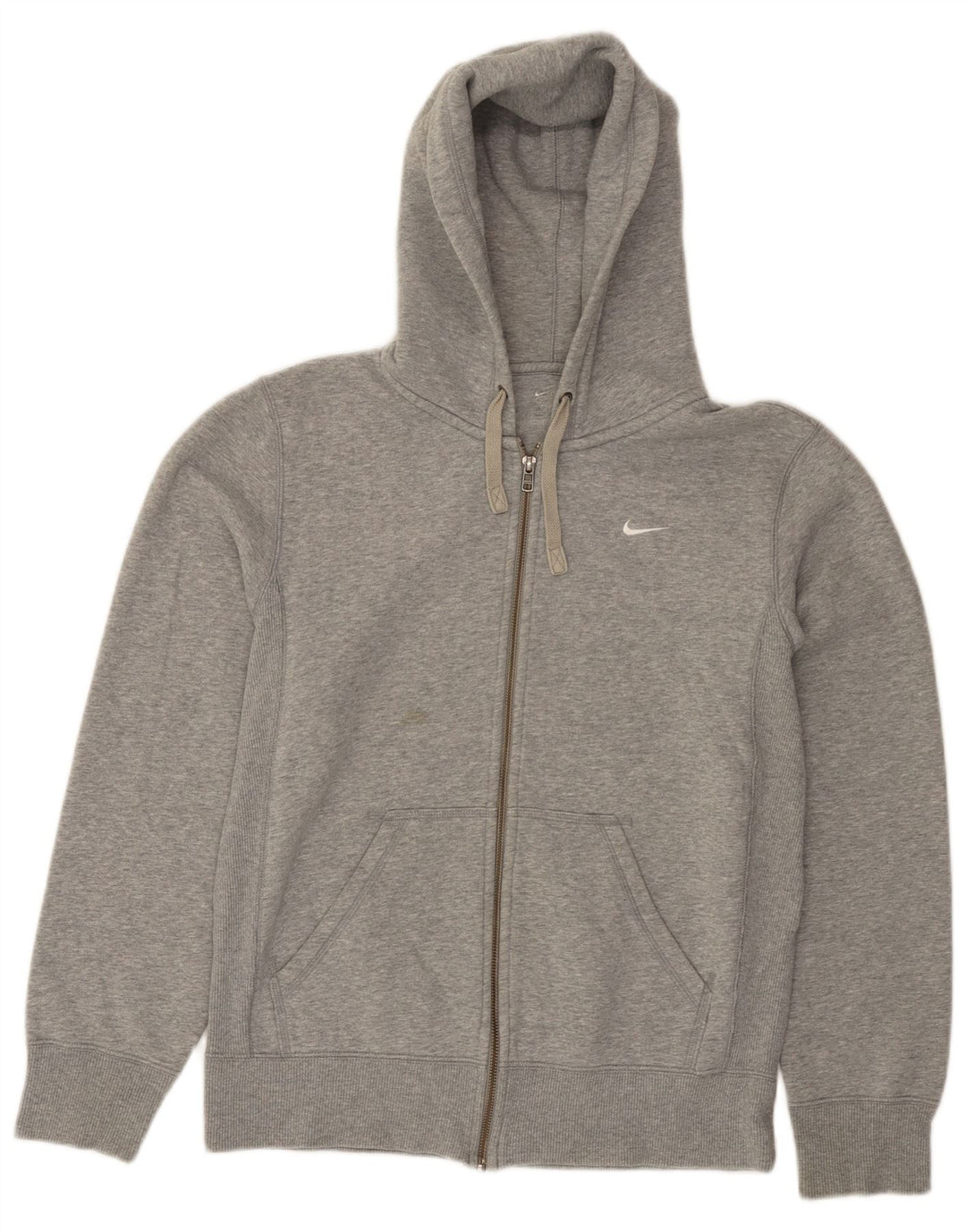 Nike Mens Zip Hoodie Sweater Medium Grey Flecked Cotton
