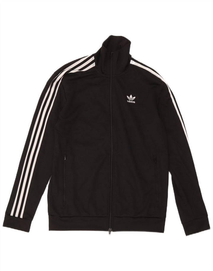 Adidas Mens Tracksuit Top Jacket Small Black Polyester
