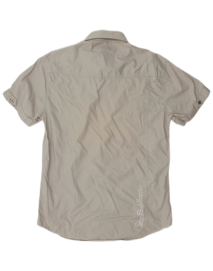 JACK & JONES Mens Short Sleeve Shirt Medium Grey Cotton