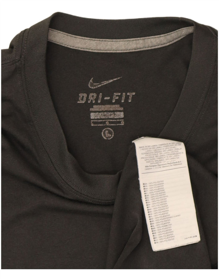 Nike Mens Dri Fit T-Shirt Top Large Grey Polyester