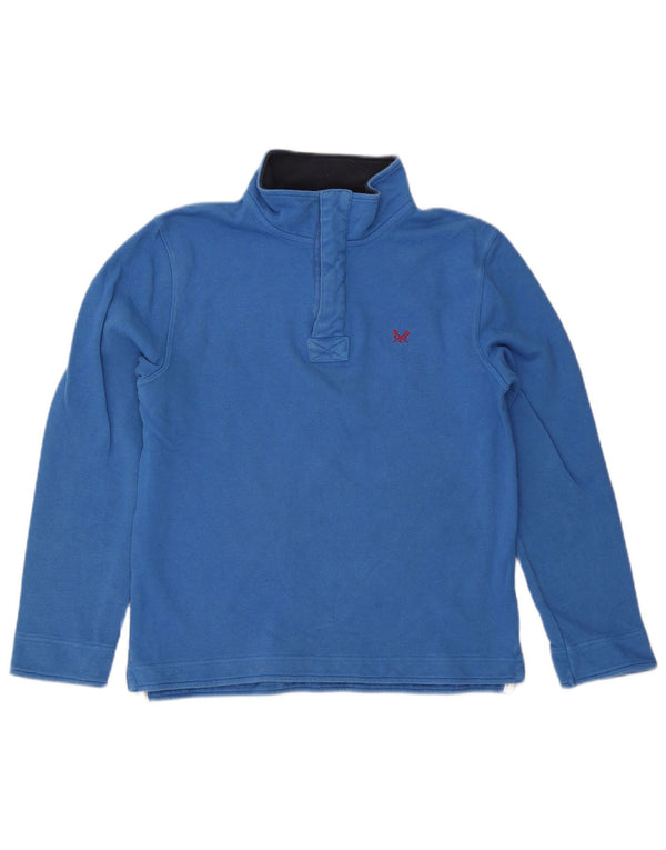 Crew Clothing Mens Zip Neck Sweatshirt Jumper Small Blue Cotton