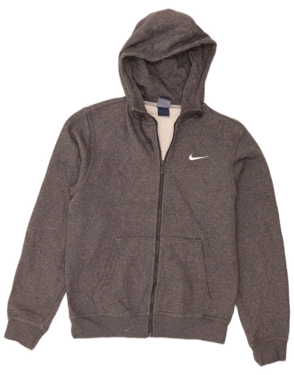 Nike Mens Zip Hoodie Sweater Small Grey Flecked Cotton
