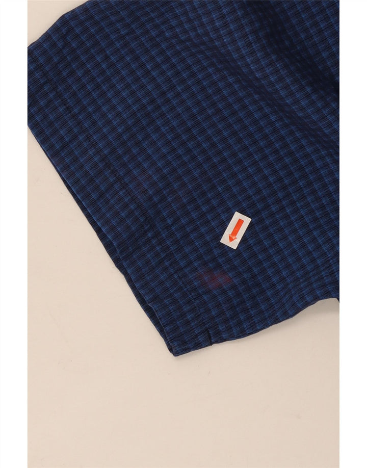 MOSSIMO Mens Short Sleeve Shirt XL Blue Gingham Rayon