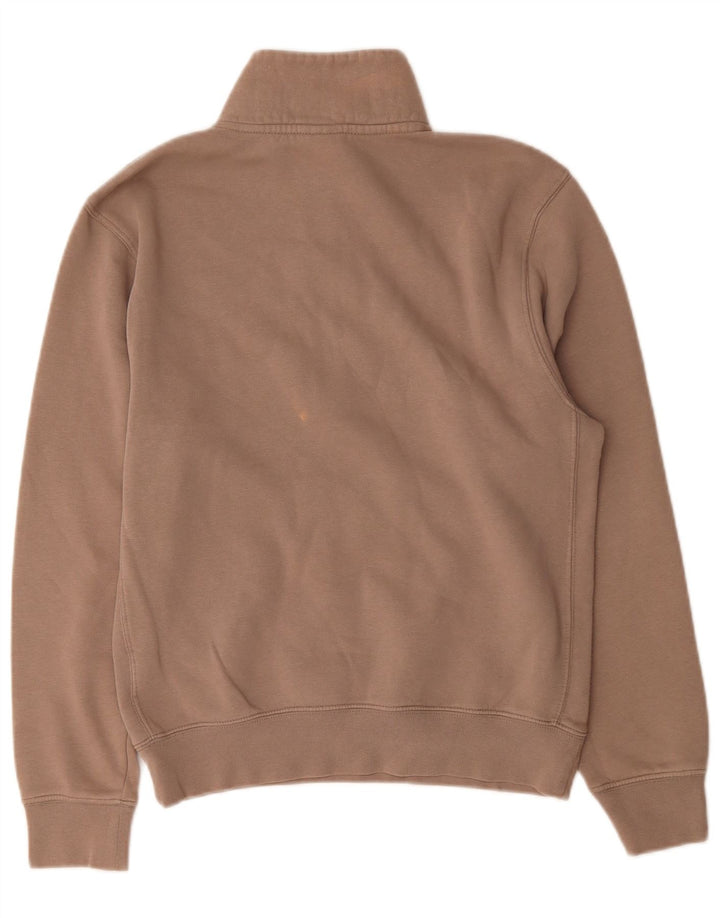 NIKE Mens Zip Neck Sweatshirt Jumper XS Grey Cotton