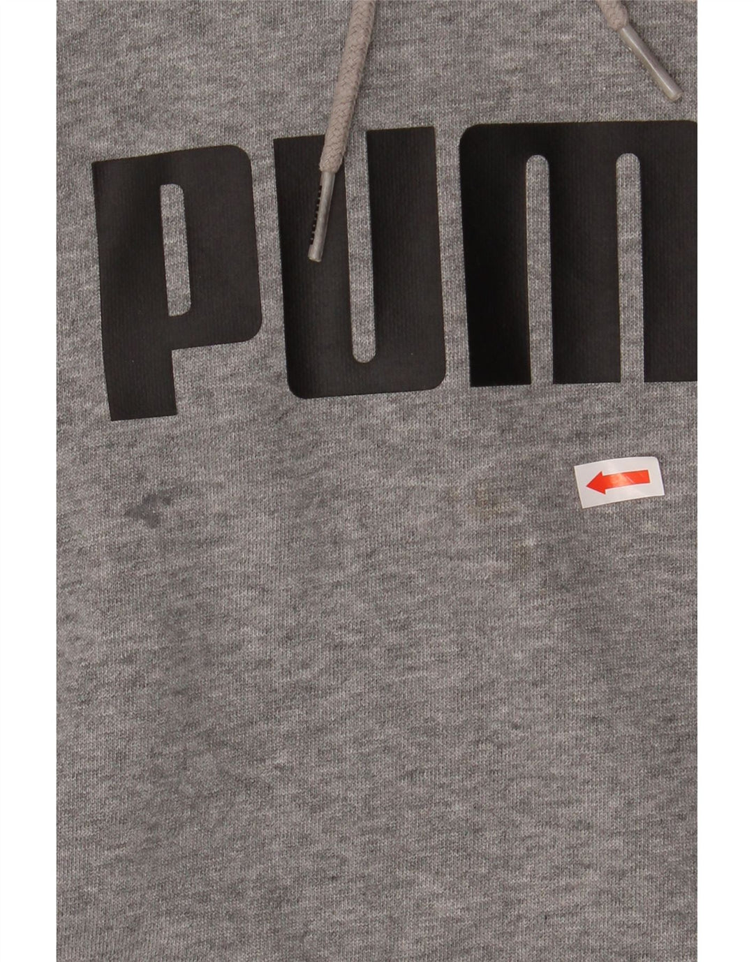 PUMA Mens Graphic Hoodie Jumper Medium Grey Cotton Vintage Puma and Second-Hand Puma from Messina Hembry 