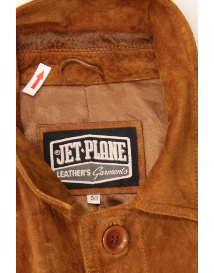 Jet Plane Mens Suede Jacket IT 50 Large Beige Leather