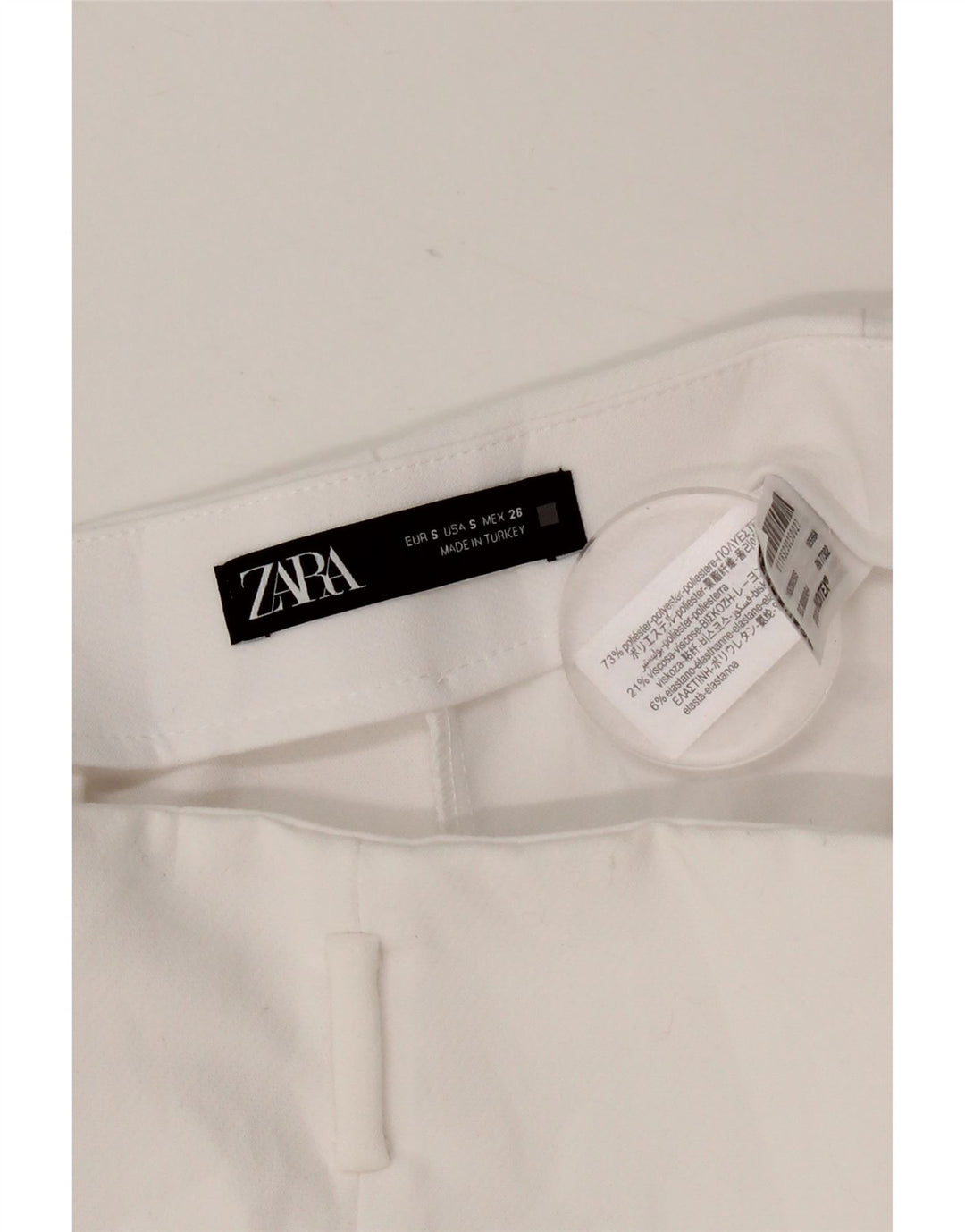 Zara Womens High Waist Casual Shorts Small W26 White Polyester