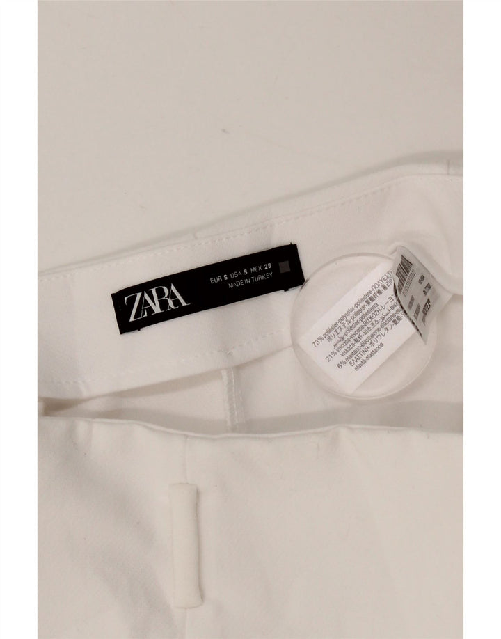 Zara Womens High Waist Casual Shorts Small W26 White Polyester