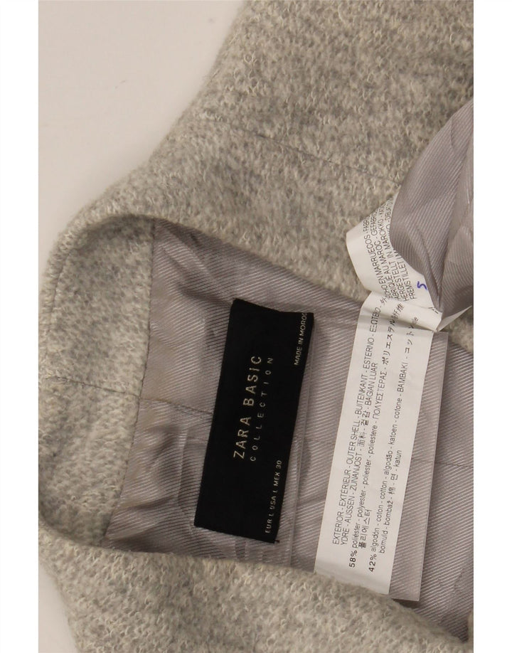 Zara Womens Overcoat UK 14 Large Grey Polyester