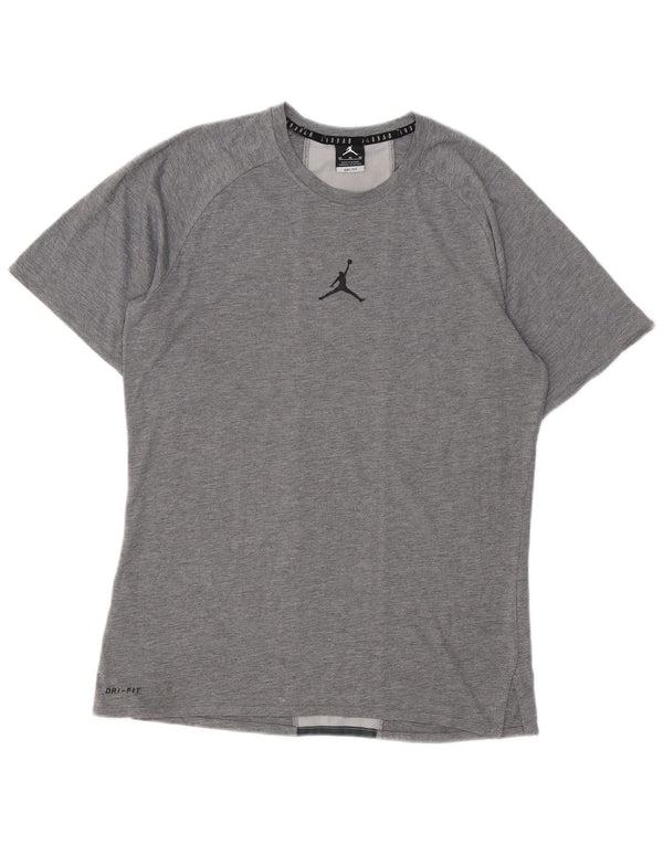 Jordan Mens Graphic T-Shirt Top Medium Grey Colourblock